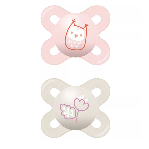 2 Chupetes Latex Start 0 Meses  Rosado