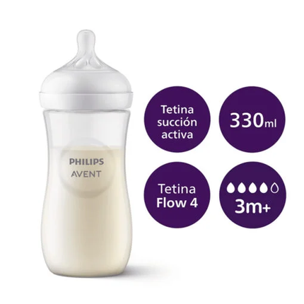 Mamadera Natural 3.0 330ml traslucida