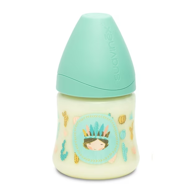 MAMADERA 150ML 3P TETINA REDONDA LATEX INDIO AZUL