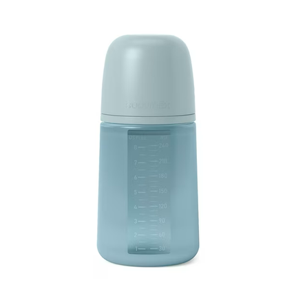 MAMADERA 240 ML TETINA FISIOLOGICA SILICONA SX PRO AZUL COLOUR ESSENCE