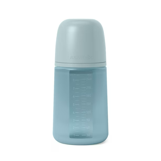 MAMADERA 240 ML TETINA FISIOLOGICA SILICONA SX PRO AZUL COLOUR ESSENCE