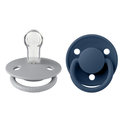 Chupete Bibs De Lux Redondo X2  Talla Única (Silicona) Cloud & Steel Blue