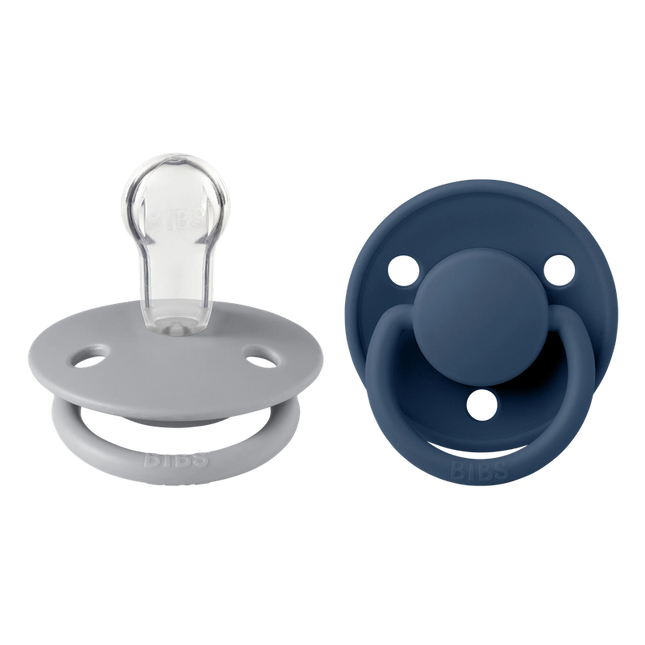 Chupete Bibs De Lux Redondo X2  Talla Única (Silicona) Cloud & Steel Blue