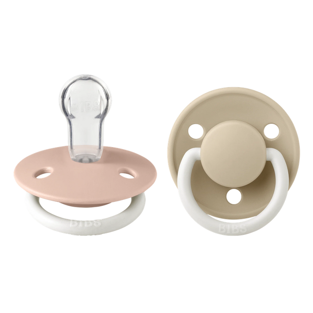 PACK 2 CHUPETES BIBS SILICONA  6-18 MESES BLUSH GLOW/VANILLA GLOW