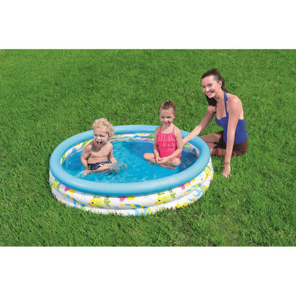 Piscina Inflable 3 anillos Corales 122 x 25 cm