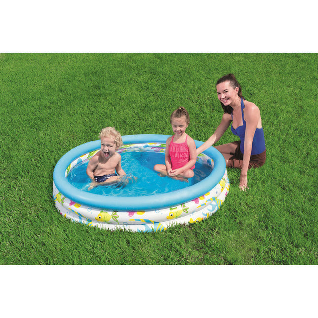 Piscina Inflable 3 anillos Corales 122 x 25 cm