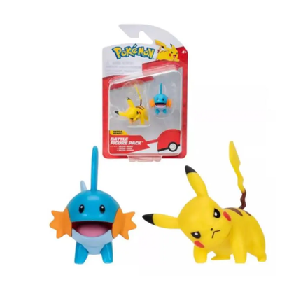 POKEMON  FIGURA PACK DE 2 MUDKIP Y PIKACHU
