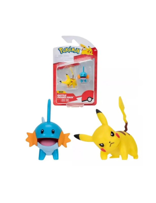 POKEMON  FIGURA PACK DE 2 MUDKIP Y PIKACHU
