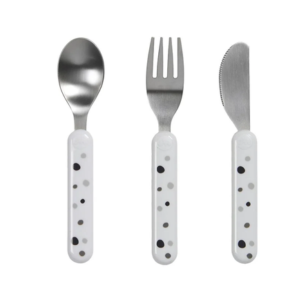 Set de Cubiertos Puntos blanco