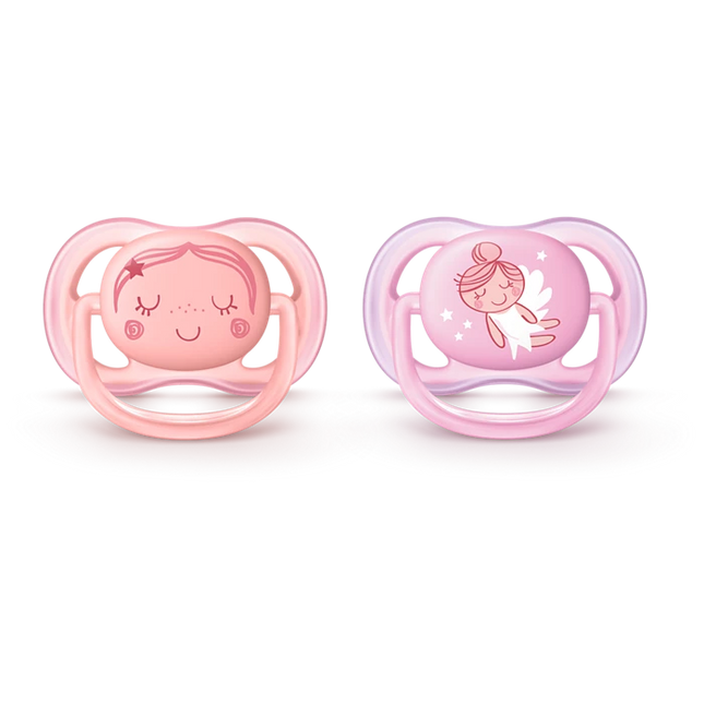 2 Chupetes Ultra Air decorados 0-6 meses Pink