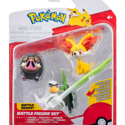 POKEMON  BATTLE FIGURA PACK DE 3 FENNEKIN LECHONK Y SIRFETCH
