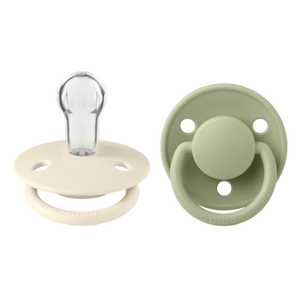 PACK 2 CHUPETES BIBS SILICONA  6-18 MESES IVORY/SAGE