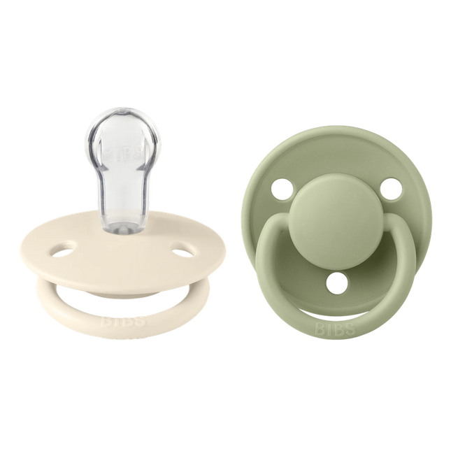 PACK 2 CHUPETES BIBS SILICONA  6-18 MESES IVORY/SAGE