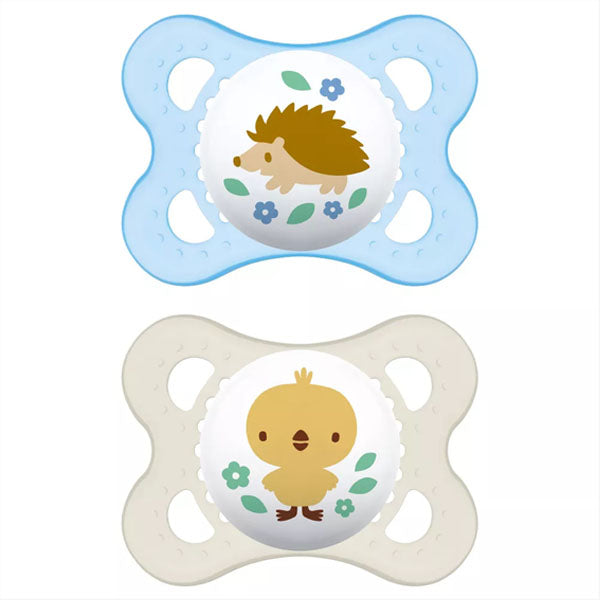 2 Chupetes Silicona  Original 2-6 Meses Celeste