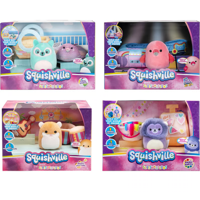 SQUISHMALLOWS PELUCHE ACCESSORY SET SQUISHVILLE