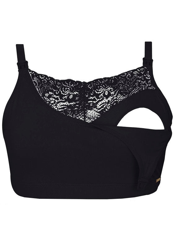 SOSTÉN DE LACTANCIA SEMI ENCAJE M NEGRO