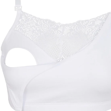 SOSTÉN DE LACTANCIA ALGODÓN - SEMI ENCAJE XL BLANCO