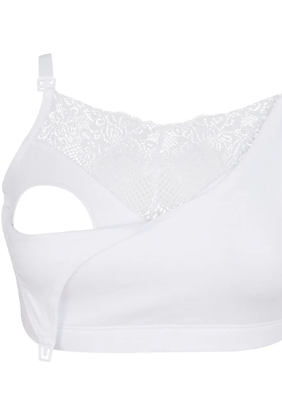 SOSTÉN DE LACTANCIA ALGODÓN - SEMI ENCAJE XL BLANCO