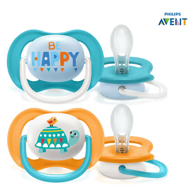 NUEVO! Chupete Ultra Air Collection,  Happy/tortuga 6-18m, x2 unidades