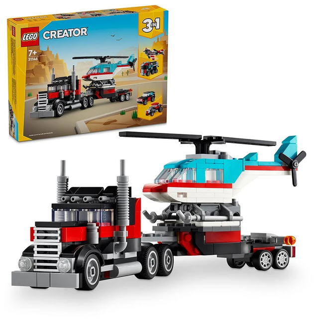 LEGO CREATOR CAMIÓN PLATAFORMA CON HELICÓPTERO