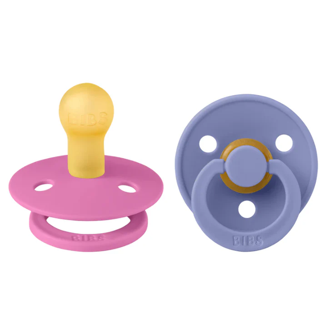 Chupete Bibs Colour Redondo X2  Talla 2 (6-18 meses) Bubblegum & Peri
