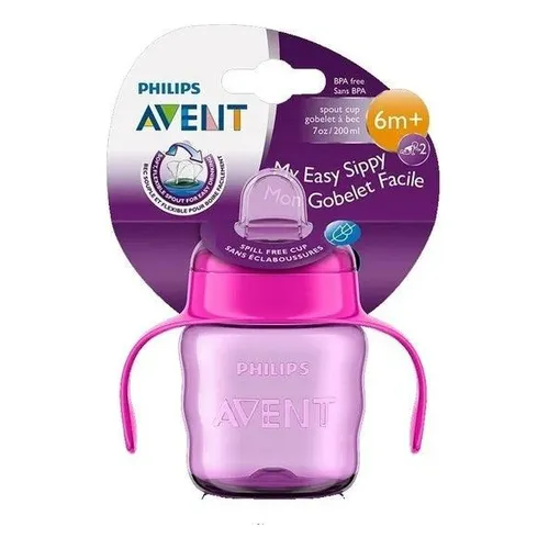Vaso con boquilla morado 200ml