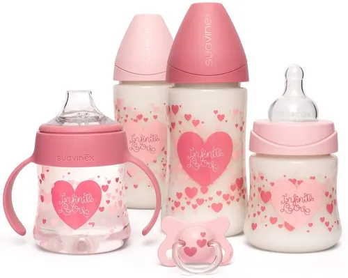 SET MAMADERA CORAZONES ROSADO ,SET MAMADERAESTRELLAAZULE, MY FIRST SET , CONTIENE 5 PRROUCTO, 3 MAMADERAS, 1 VASO , 1 CHUPETE