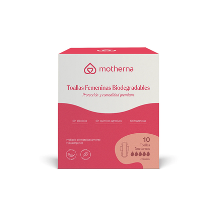 Toallas femeninas biodegradables Motherna Nocturna