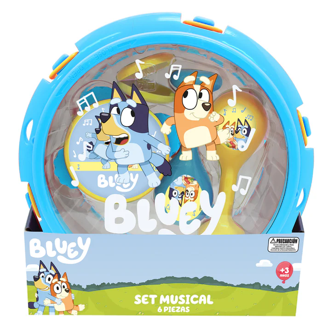 SET MUSICAL EN TAMBOR 6 INSTRUMENTOS BLUEY
