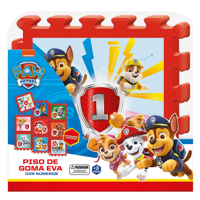PISO GOMA EVA CON NUMEROS 9 PZAS 30X30  PAW PATROL
