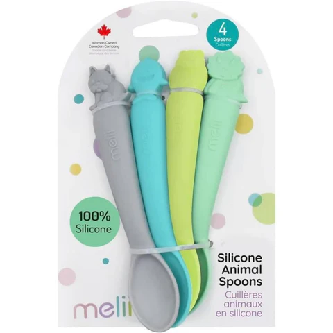 Pack De 4 Cucharas De Silicona Azul, Verde y Gris