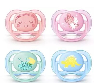 2 Chupetes Ultra Air decorados 0-6 meses Mixtos