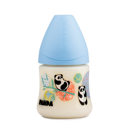MAMADERA 150 ML TETINA ANATOMICA SILICONA PANDA AZUL