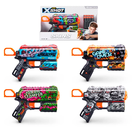 LANZA DARDOS FLUX SKINS CON 8 DARDOS X-SHOT