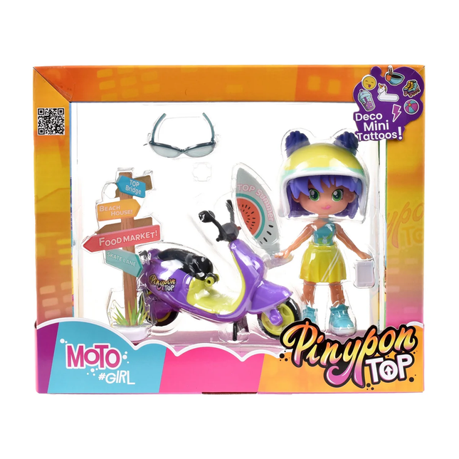 MUÑECA 11 CM Y MOTO  PINYPON TOP