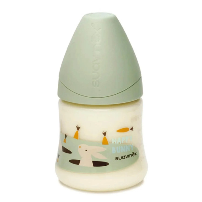 MAMADERA 150 ML TETINA ANATÓMICA LATEX 0-6M BUNNY/VERDE