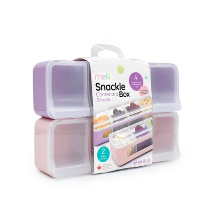 Pack de 2 contenedores de 4 compartimientos Rosado - Morado