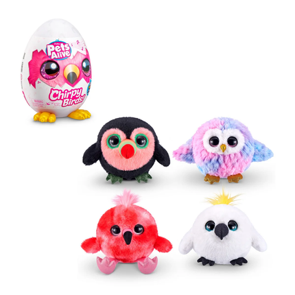 PELUCHE PAJARO LOCO EN HUEVO PETS ALIVE ZURU MODELOS SURTIDOS