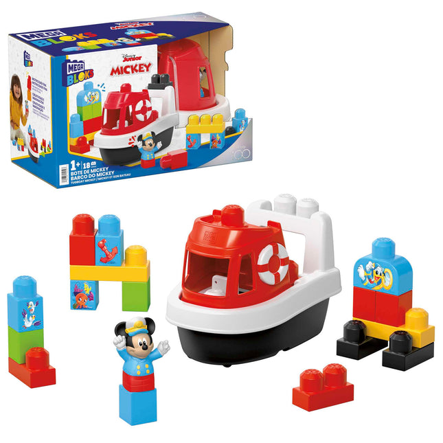 Mega Bloks Disney Juguete de Construccion Bote de Mickey