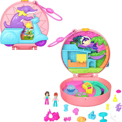 Polly Pocket Set Compacto Mundo Sorpresa Perrito en Moto