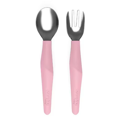 Pack De 2 Cubiertos Metálicos Rosado