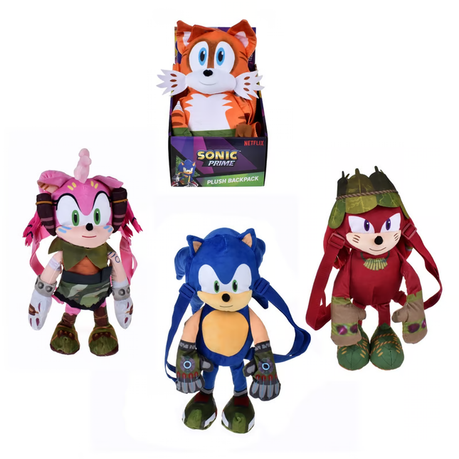 PELUCHE MOCHILA SONIC DE 30 CMS