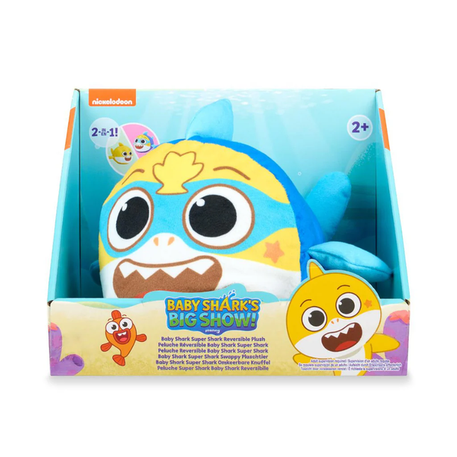 BABY SHARK SUPER SHARK  REVERSIBLE PLUSH - EURO VERSION