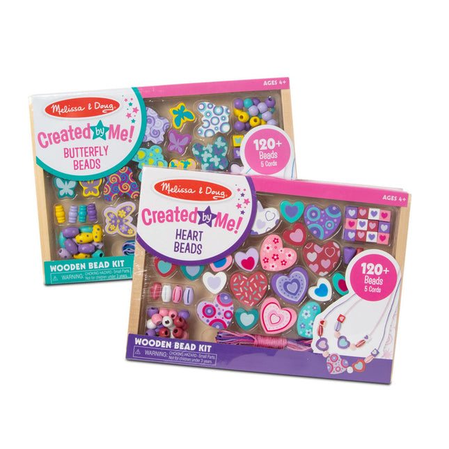 SET MOSTACILLASDE MADERA CORAZONES Y MARIPOSAS MELISSA AND DOUG