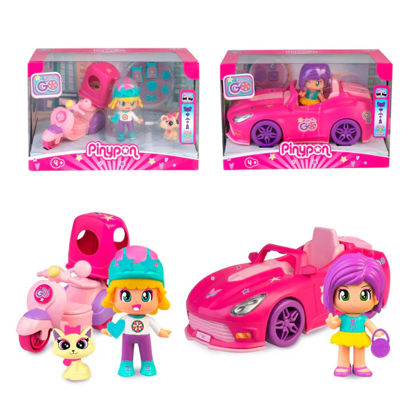 MUÑECA DE 8 CM CON VEHICULO VAMOS DE PINYPON