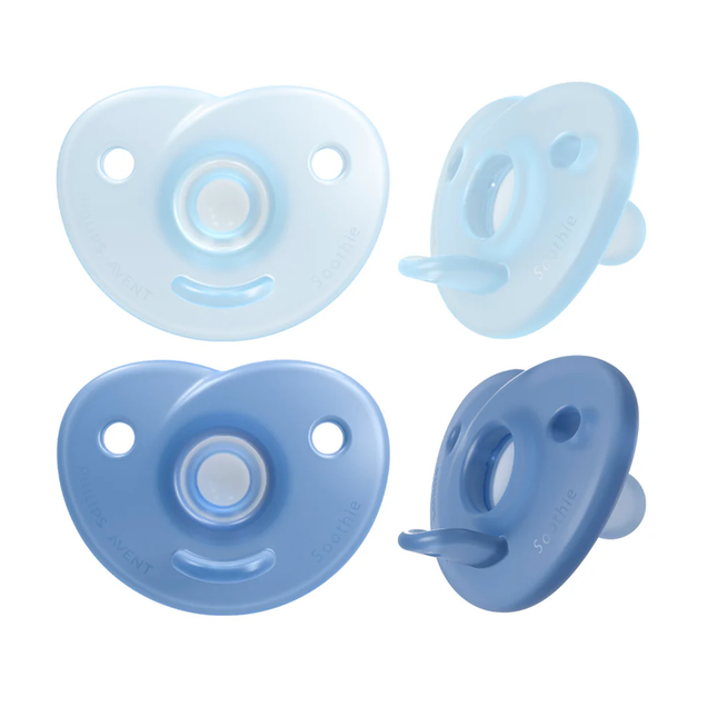 NUEVO! Chupete Soothie 0-3m, 2 unidades, Azul / Azul claro