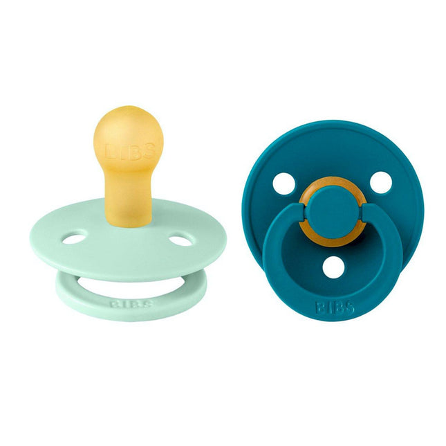 PACK 2 CHUPETES BIBS CAUCHO 0-6 MESES NORDIC MINT/FOREST LAKE