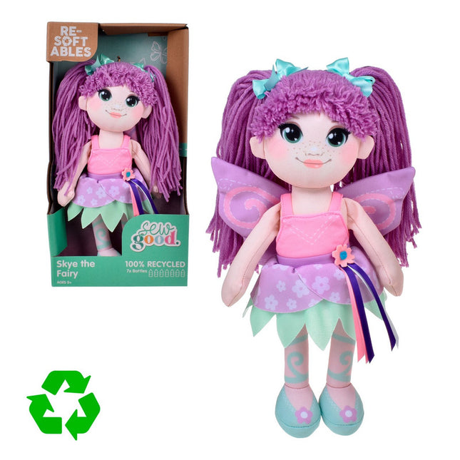 MUÑECA DE TRAPO DE MATERIAL RECICLADO DE 30 CM RESOFTABLES