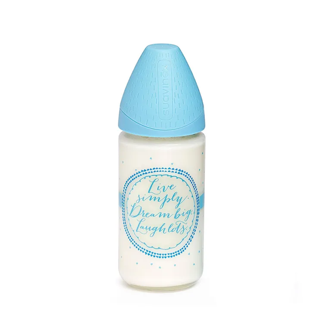 MAMADERA VIDRIO 240 ML TETINA REDONDA SILICONA DREAM