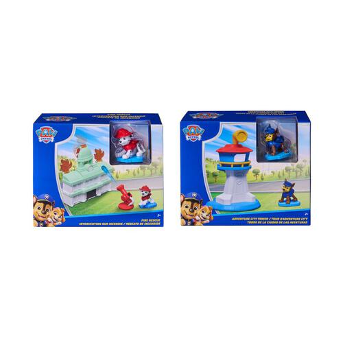 PAW PATROL MINI PLAYSET (Chase Adventure Tower + Marshall Fire Rescue)